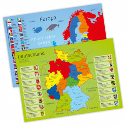 A3 Tischset/ Platzset mit Deutschland- und Europakarte