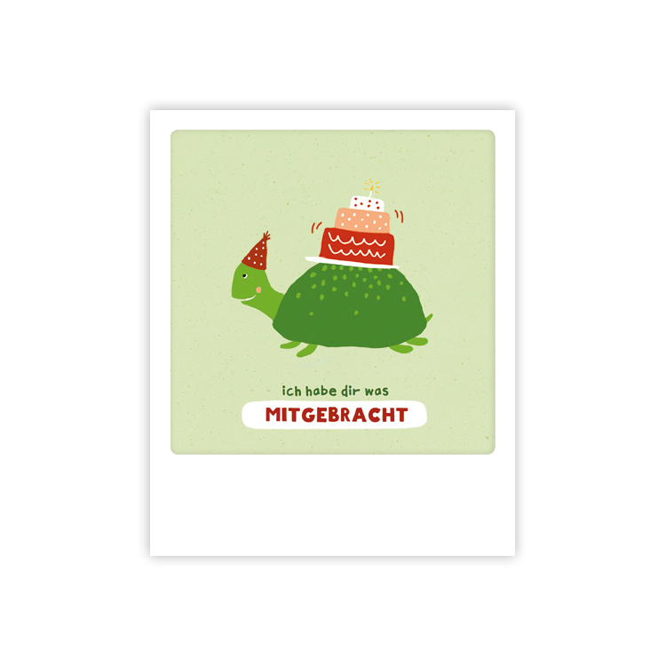 Pickmotion Kleine Postkarte Happy Turtle