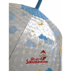 TRÖTSCH transparenter Kinder Regenschirm Sandmann blau