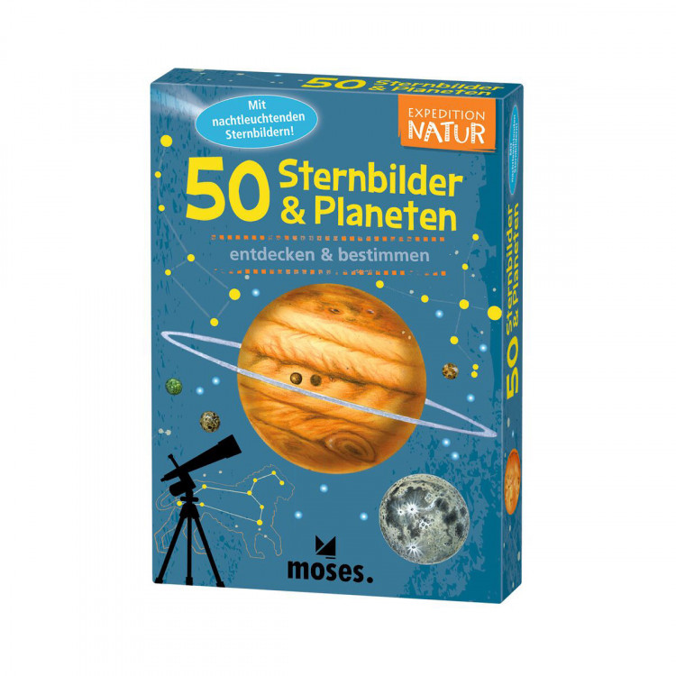MOSES Kartenspiel- Expedition Natur - 50 Sternbilder und Planeten