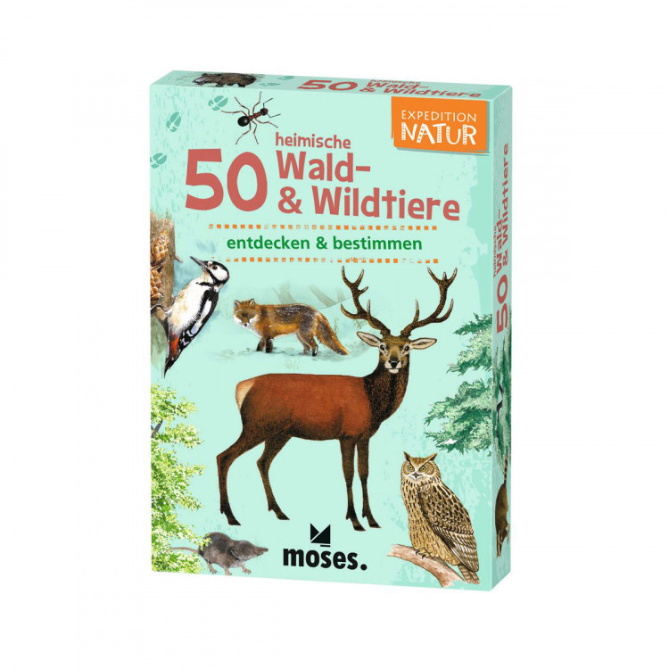 MOSES Kartenspiel- Expedition Natur - 50 heimische Wald- & Wildtiere