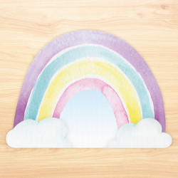 stabiles Vinyl Tischset Regenbogen Kinder Platzset abwaschbar