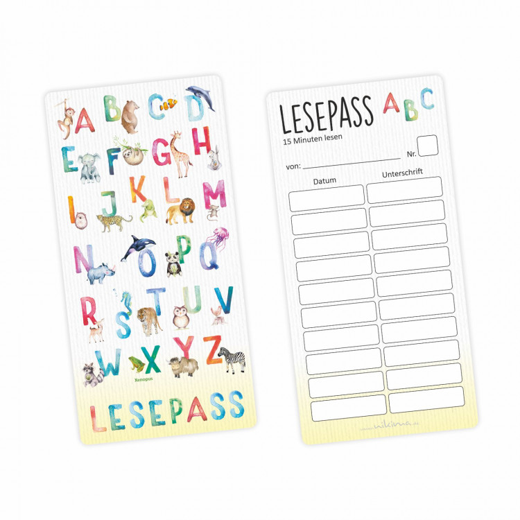 Lesepass Alphabet Lesezeichen zum Lesen üben Grundschule