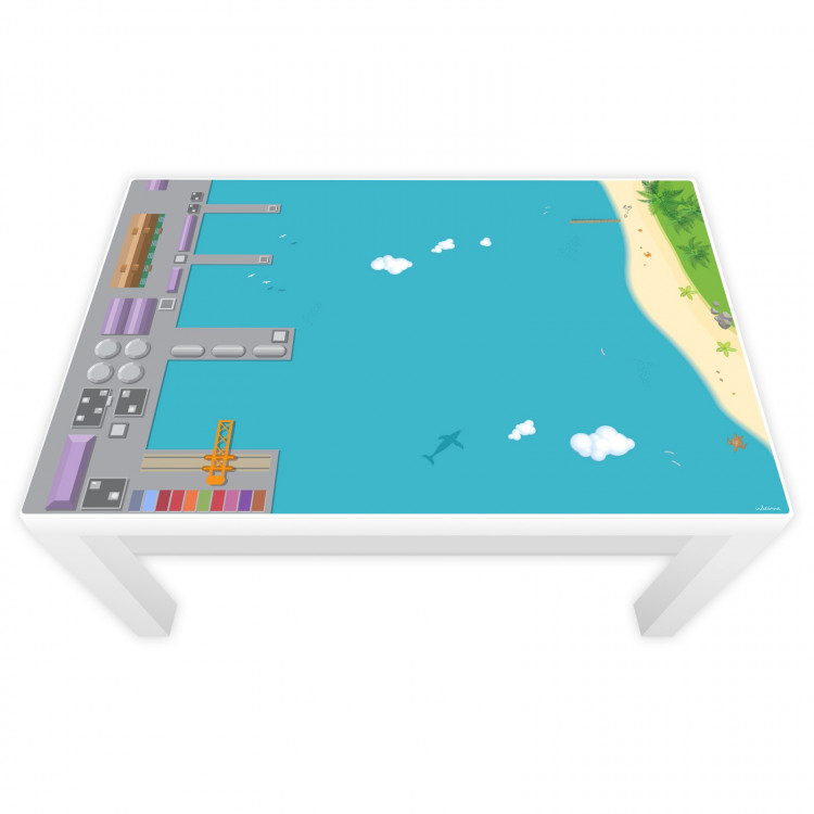 Spielfolie für LACK Tisch groß Hafen & Insel (Möbel nicht inklusive)
