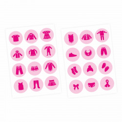 Möbelaufkleber Ordnungssticker für Kleidung pink/ rosa