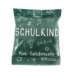 10 Tüten Mini Salzbrezeln 8g - SCHULKIND - Gastgeschenk Einschulung 1kg/ 61,25 € Laugengebäck