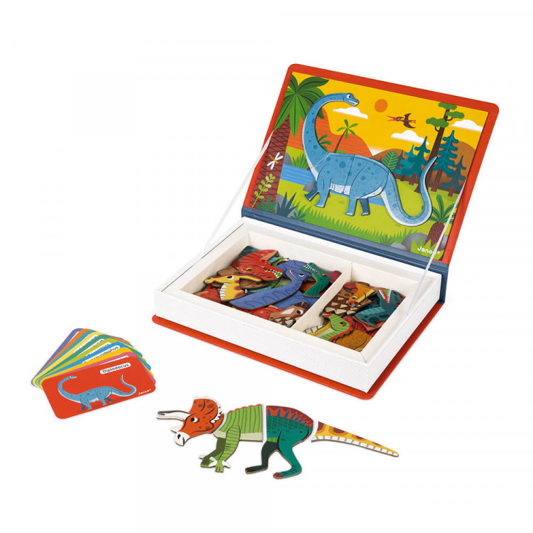 JANOD Magnetbuch Dinosaurier, 40 Magnete