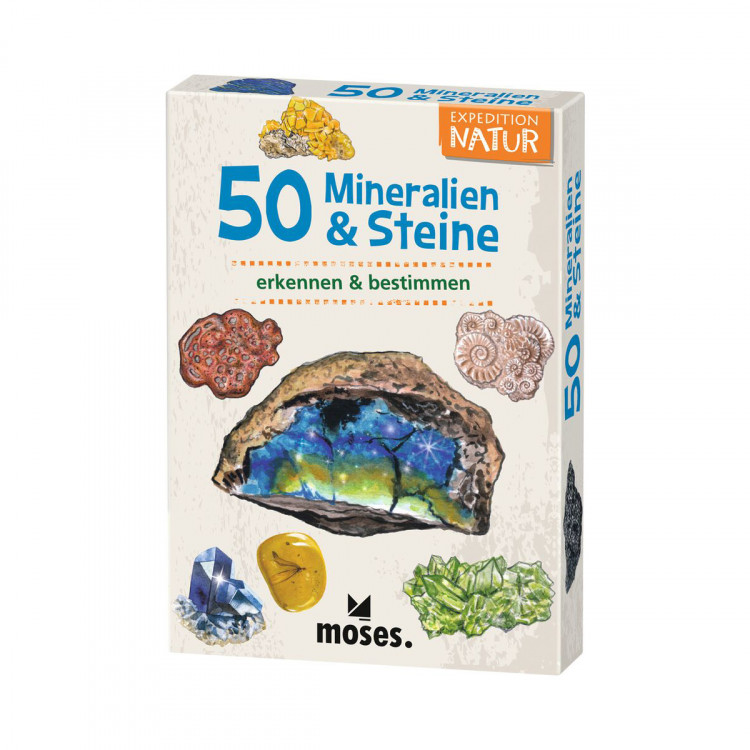 MOSES Kartenspiel- Expedition Natur - 50 Mineralien & Steine