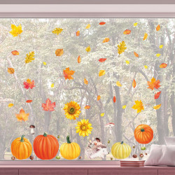 Fensterbilder Herbst selbstklebend - Statisch Haftende PVC Aufkleber