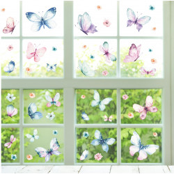 Fensterbilder Schmetterlinge selbstklebend - Statisch Haftende PVC Aufkleber
