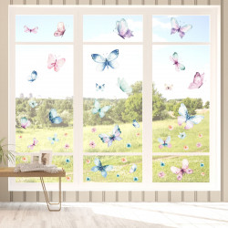 Fensterbilder Schmetterlinge selbstklebend - Statisch Haftende PVC Aufkleber