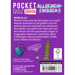MOSES Pocket Quiz Junior - Allgemeinwissen - 50 Karten