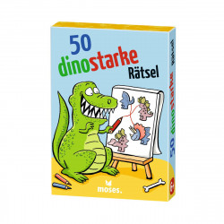MOSES 50 Dinostarke Rätsel - 50 Karten - Dinosaurier Dino