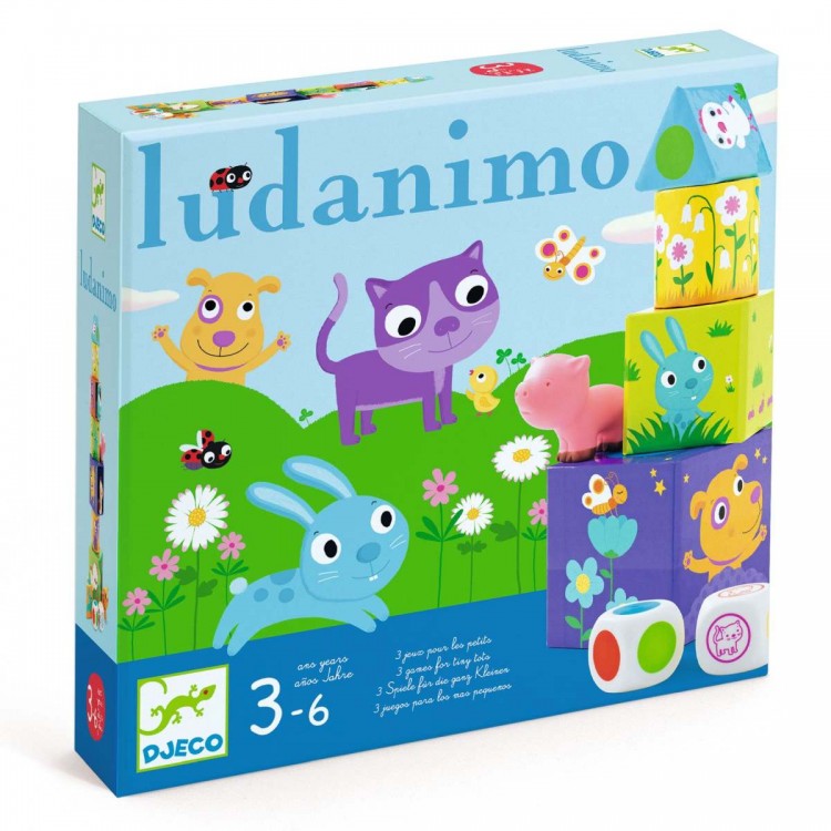 DJECO Ludanimo 1 Produkt - 3 Spiele ab 1 Jahr Stapelturm