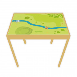 nikima - Spielfolie/ Möbelfolie für IKEA LÄTT Spieltisch Wald & Wiese Aufkleber Sticker Kinderzimmer (Möbel nicht inklusive)