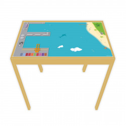 nikima - Spielfolie/ Möbelfolie für IKEA LÄTT Spieltisch Hafen Wasserwelt Aufkleber Kinderzimmer (Möbel nicht inklusive)