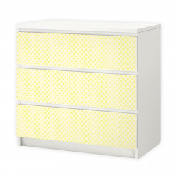 nikima - 006 Möbelfolie für IKEA MALM - gelb Kreise  - 3 Schubladen Aufkleber Sticker Klebefolie  (Möbel nicht inklusive)