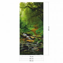 selbstklebendes Türbild - Waldweg 0,9 x 2 m (16,66 €/m²) - Türtapete Türposter Klebefolie Dekorfolie