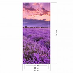 selbstklebendes Türbild - Lavendel 0,9 x 2 m (16,66 €/m²) - Türtapete Türposter Klebefolie Dekorfolie