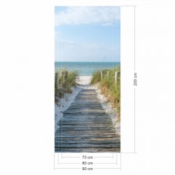 selbstklebendes Türbild - Ostseeweg 0,9 x 2 m (16,66 €/m²) - Türtapete Türposter Klebefolie Dekorfolie