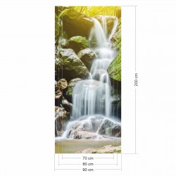 selbstklebendes Türbild - Wasserfall 0,9 x 2 m (16,66 €/m²) - Türtapete Türposter Klebefolie Dekorfolie