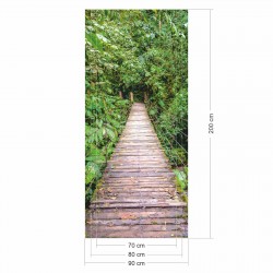 selbstklebendes Türbild - Hängebrücke 0,9 x 2 m (16,66 €/m²) - Türtapete Türposter Klebefolie Dekorfolie
