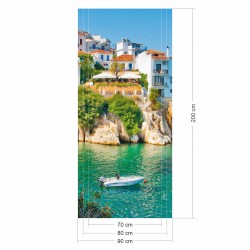 selbstklebendes Türbild - Mittelmeer 0,9 x 2 m (16,66 €/m²) - Türtapete Türposter Klebefolie Dekorfolie