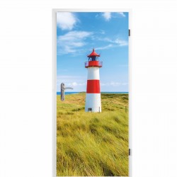 selbstklebendes Türbild - Leuchtturm 0,9 x 2 m (16,66 €/m²) - Türtapete Türposter Klebefolie Dekorfolie
