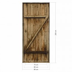 selbstklebendes Türbild - Holztür 0,9 x 2 m (16,66 €/m²) - Türtapete Türposter Klebefolie Dekorfolie