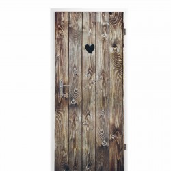 selbstklebendes Türbild - Holztür Herz 0,9 x 2 m (16,66 €/m²) - Türtapete Türposter Klebefolie Dekorfolie