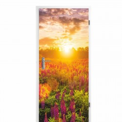 selbstklebendes Türbild - Blumenwiese 0,9 x 2 m (16,66 €/m²) - Türtapete Türposter Klebefolie Dekorfolie