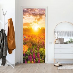 selbstklebendes Türbild - Blumenwiese 0,9 x 2 m (16,66 €/m²) - Türtapete Türposter Klebefolie Dekorfolie