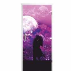 selbstklebendes Türbild - Pärchen Mond 0,9 x 2 m (16,66 €/m²) - Türtapete Türposter Klebefolie Dekorfolie