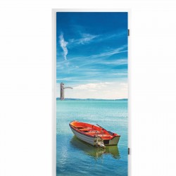 selbstklebendes Türbild - Boot 0,9 x 2 m (16,66 €/m²) - Türtapete Türposter Klebefolie Dekorfolie