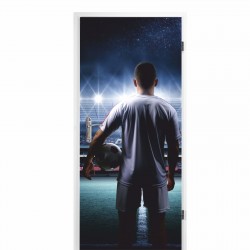 selbstklebendes Türbild - Fußball 0,9 x 2 m (16,66 €/m²) - Türtapete Türposter Klebefolie Dekorfolie