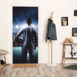 selbstklebendes Türbild - Fußball 0,9 x 2 m (16,66 €/m²) - Türtapete Türposter Klebefolie Dekorfolie