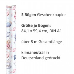5 Bögen Geschenkpapier Meerjungfrau - 1,60€/qm- 84,1 x 59,4 cm
