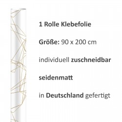 2 x 0,9 m selbstklebende Folie - Abstrakt weiß/gold (16,66 €/m²) Klebefolie Dekorfolie Möbelfolie