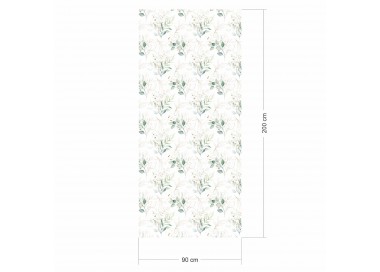 2 x 0,9 m selbstklebende Folie - Floral weiß/grün/gold (16,66 €/m²