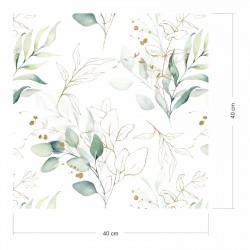 2 x 0,9 m selbstklebende Folie - Floral weiß/grün/gold (16,66 €/m²)  Klebefolie