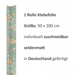 2 x 0,9 m selbstklebende Folie - Reh grün (16,66 €/m²) Klebefolie Dekorfolie Möbelfolie