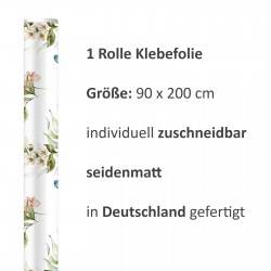 2 x 0,9 m selbstklebende Folie - Floral Blumen (16,66 €/m²) Klebefolie Dekorfolie Möbelfolie
