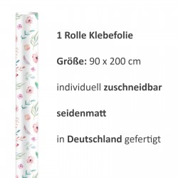 2 x 0,9 m selbstklebende Folie - Blumen pastell (16,66 €/m²) Klebefolie Dekorfolie Möbelfolie