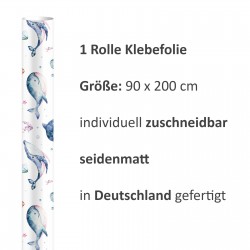 2 x 0,9 m selbstklebende Folie - Meerestiere (16,66 €/m²) Klebefolie Dekorfolie Möbelfolie