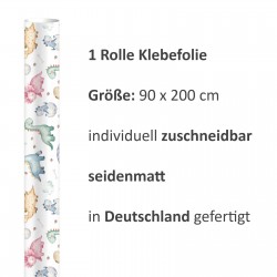 2 x 0,9 m selbstklebende Folie - Dinos (16,66 €/m²) Klebefolie Dekorfolie Möbelfolie