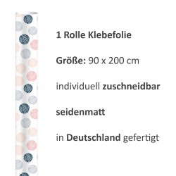 2 x 0,9 m selbstklebende Folie - Punkte (16,66 €/m²) Klebefolie Dekorfolie Möbelfolie