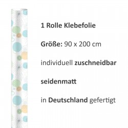 2 x 0,9 m selbstklebende Folie - Punkte mint hellblau (16,66 €/m²) Klebefolie Dekorfolie Möbelfolie