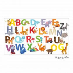 nikima - 084 Wandtattoo Alphabet Tiere ABC Kinderzimmer Sticker Aufkleber