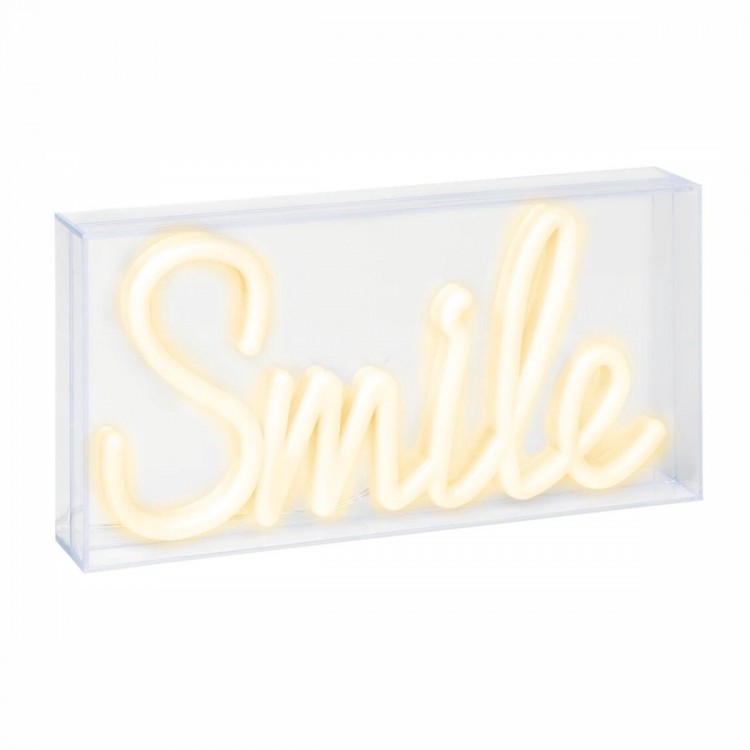 MOSES Smile LED Neonschild mit Timer und USB Kabel
