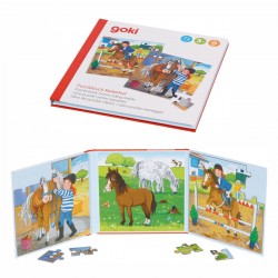 GOKI magnetisches Puzzlebuch Pferde 2 Puzzle ab 3 Jahren